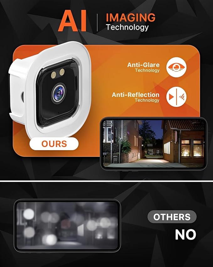 ciciglow 2K Window Camera, 2.4GHz & 5GHz WiFi Indoor Camera for Home Security, with AI Full Color Night Vision, PIR Motion Detection, Anti Glare