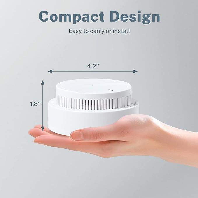 Smoke Detector 3 Pack,Fire Alarms Smoke Detectors with Photoelectric Technology with LED Lndicator and Test Button,Smoke Alarm for Home,Bedroom,Kitchen