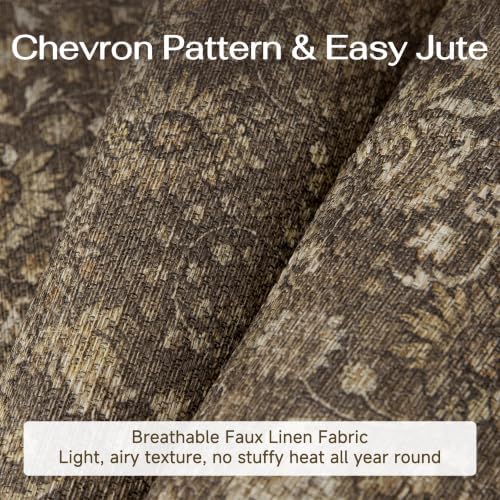 HUGEAR 6x9 Brown Linen Look Washable Area Rug for Living Room - Image 6