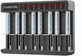 POWEROWL Rechargeable AAA Batteries Kit - 8 Pack 1000mAh High Capacity Low Self Discharge NiMH Double A Battery with 8 Independent Slots Charger