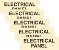 All Quality Basic Electrical Panel Sign - Fire Regulation Safety Compliance Sign - Ivory/Dark Brown - Small (5 Pack)