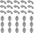 1/2 inch Liquid Tight Connector PVC Flexible Conduit Connector UL Listed Liquid Tight Connector Non-Metallic Electrical Conduit Fittings 30 Pack (15 pcs 180D/15 pcs 90D)
