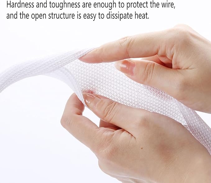 QCSIW 25ft – 3/8 inch White Split Wire Loom Tubing Cord Protector Cable Sleeve – Pet Cord Protector for Cat Chewing, for USB Power Cords Audio Video Wires
