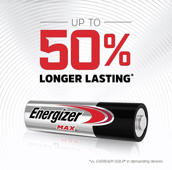 Energizer AA Batteries, 12 Count, Double A Max Alkaline Battery (Pack of 2)