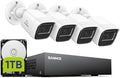 SANNCE 8CH 1080P Security Camera System DVR and 4x2.0MP Indoor Outdoor IP66 Weatherproof Bullet CCTV Cameras with IR 100ft Night Vision LEDs, Easy Remote Access,Home Surveillance System（1TB HDD）