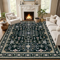 8x10 Area Rugs Living Room: Washable Vintage Rug for Bedroom Black by EXPEDIX