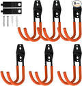 CRXCRC Garage Hooks, 6 Pack Large Round Wall Hooks for Hanging Heavy Duty Ladders, Bikes, Tools Ideal for Garage, Garden, Basement Utility Room Storage (Orange)