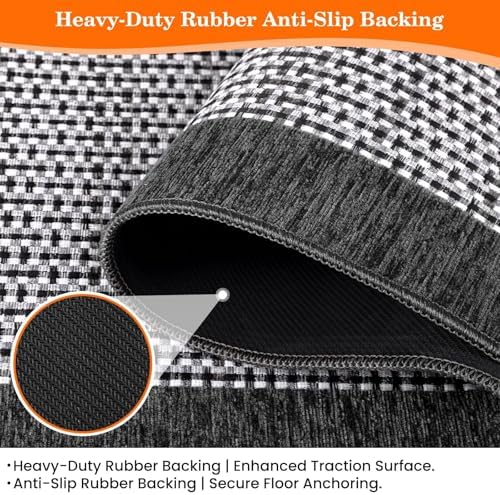 StepRite Kitchen Rugs, Kitchen Mats for Floor, 60"x20" Non-Slip Machine-Washable Kitchen Throw Rug, Absorbent Runner Rugs Office, Sink Standing Desk Mat, Decor Carpet, Grey - Image 4