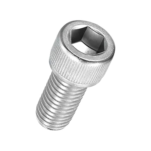 Kozelo 8pcs Socket Head Cap Screws - [M12-1.75 x 25mm] 304 Stainless Steel Allen Socket Drive for Electrical Motor 3D Printing Fan Engine Replacement Use, Silver
