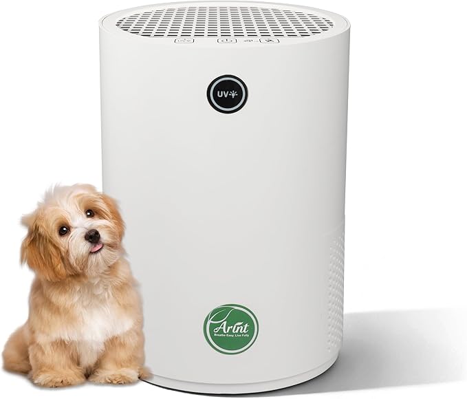 Arint Air Purifiers for Bedroom,H13 True HEPA Air Purifier with 5-Layer Filtration for Pollen/Smoke/Dust/Pet Dander/Odor/Hair,Portable Small Air Purifiers for Home/Office/Living Room(KJ80A White)