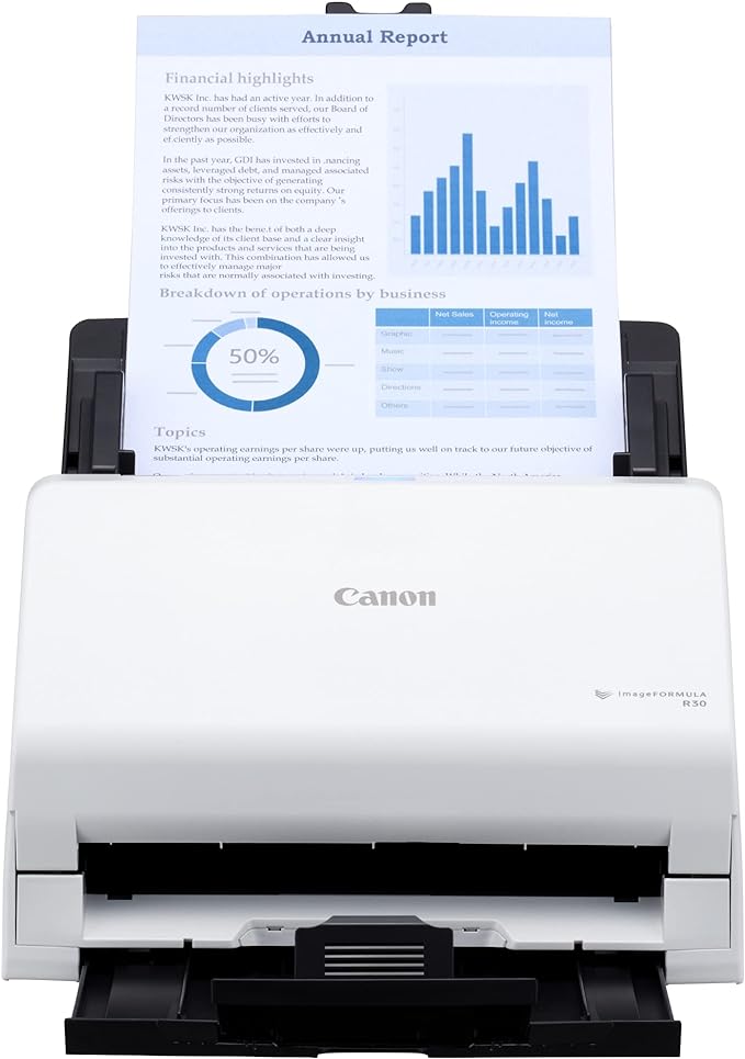 Canon imageFORMULA R30 - Office Document Scanner, Auto Document Feeder, Duplex Scanning, Plug-and-Scan Capability, No Software Installation Required