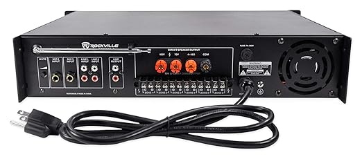 Rockville RCS350-6 350W 6 Zone 70V Commercial Amplifier, Bluetooth, USB, Optical, Rack Mount, for Restaurants and Offices
