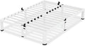 10 Inch White King Size Bed Frame, 3500Lbs Heavy Duty Metal Platform with Round Corner Legs Mattress Slide Stopper, Steel Slat Support No Box Spring Needed, Noise Free, Non-Slip, Easy Assembly