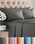 Queen 6 Piece Sheet Set - Cooling, Comfy & Breathable - Hotel Luxury Bedding, Includes Fitted Sheet for Women, Men, Kids & Teens - 1 Flat, 1 Fitted Sheet, 4 Pillowcases with Deep Pockets - Charcoal