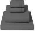Mellanni Twin Sheet Set - 4-Piece Iconic Collection Bedding, (Including 2 Pillowcases), 16-Inch Deep Pocket, Easy Care, Extra Soft, Cooling Sheets, Brushed Microfiber - Gray