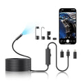 Endoscope Camera with Light, 1920P HD Borescope Camera with 8 Adjustable LED, 16.4FT Semi-Rigid Snake, IP67 Waterproof 8mm Inspection for iOS and Android (Single-Lens)