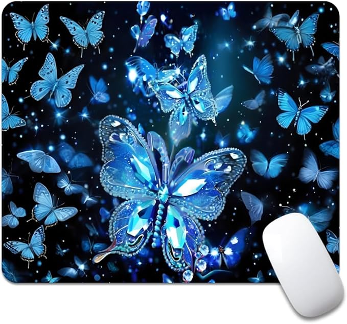 Blue Crystal Square Mouse pad, Texture, Waterproof, Anti Slip Rubber Base, Computer Mouse pad, Laptop Mouse pad