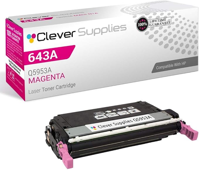 CS Replacement Toner Cartridge Compatible with HP 643A Q5953A Magenta Color 4700 4700DN 4700DTN 4700N 4700PH+ 4710