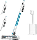 AKAVAC Cordless Stick Vacuum Cleaner with Auto Empty System Self-Charging Base, Powerful Suction for Pet Hair on Carpet & Hardfloor, Lightweight Anti-Tangled Handheld Vacuum, HEPA Filtration, Blue