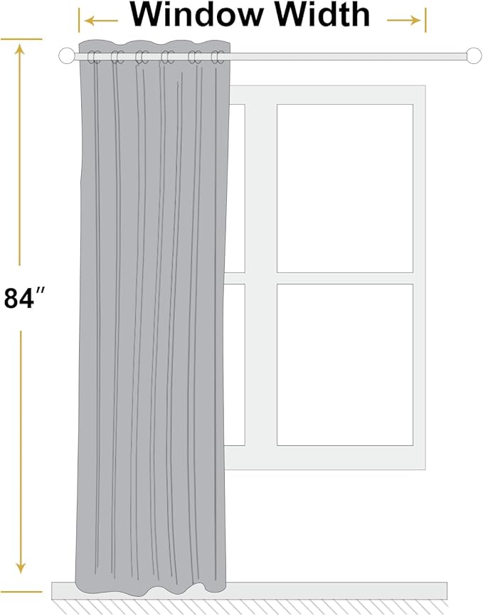 ChrisDowa 100% Blackout Tan Solid Curtains 84 Inches Long 2 Panels for Bedroom Living Room,Farmhouse Room Darkening Thermal Insulated Soundproof Grommet Top Window Treatment Drapes,52x84
