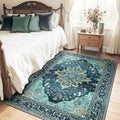 RELEANY Washable Area Rug, 4'x5', Teal by RELEANY