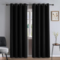 Curtains 84 Inch Length 2 Panels Set, Blackout Curtains for Bedroom Living Room, Thermal Insulated Grommet Room Darkening Drapes for Privacy Home Decor Windows(W52 x L84, Black)