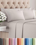 King 6 Piece Sheet Set - Cooling, Comfy & Breathable - Hotel Luxury Bedding, Includes Fitted Sheet for Women, Men, Kids & Teens - 1 Flat, 1 Fitted Sheet, 4 Pillowcases with Deep Pockets - Light Grey