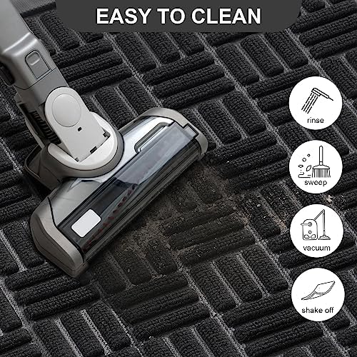 Mibao Front Door Mat Outdoor Entrance, 47" x 24" Heavy Duty Welcome Mat for Outdoor and Indoor, Waterproof Dirt Trapper Doormat, Super Absorbent Indoor Entryway Mat for Patio & Porch - Blue - Image 3