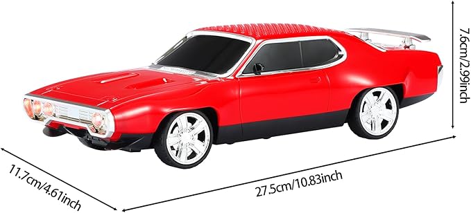WSTER Retro Car Bluetooth Speaker with HD Stereo Sound, TWS Pairing, LED Party Lights, Built-in Microphone, Portable Wireless American Vintage-Style Bluetooth Speaker for Home, Office & Outdoor (Red)