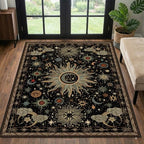 Vacuum-Friendly, 3x5 Washable Area Rug, Black Green Blue - Image 2