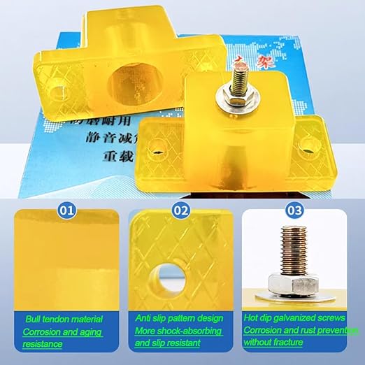 Anti Vibration Pad Air Conditioner Base,Noise Reduction and Shock Absorption Bracket,Upgraded Air Conditioner Shock Pad Thickened Floor Bracket,4 Packs (Upgrade Cow Tendon)