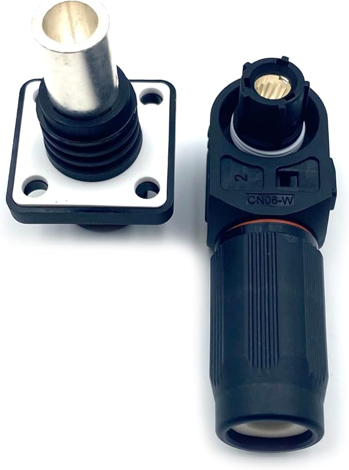 1 Set Battery Energy Storage Connector, 200A High Current Connectors Quick Plug Terminal Black Right Angle Plug and Socket IP67 Waterproof Power Adapter Crimping 50mm² Wiring (1500V)