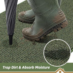 BEQHAUSE Dirt Trapper Door Mat 24" x 36", Non-Slip Washable Doormats, Green - Image 3
