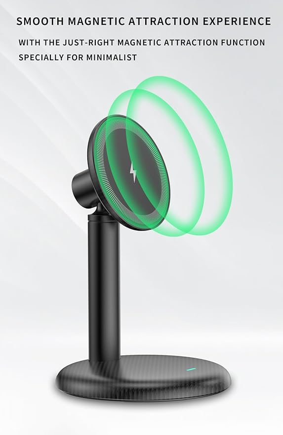 Mag-Safe Charger Stand for iPhone 17/Air/16/15/14/13/12,15W Fast Charging,Wireless Charging Pad Compatible with MagSafe Suitable for Desk or Nightstand (No Adapter)