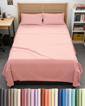 Full XL Bed Sheet Set - 4 Piece Extra Long Extended Full XL Sheets - Soft, Breathable & Cooling - Fits 8" to 16" Mattress w/ Deep Pockets - 54" x 80" - Easy-Fit, Wrinkle & Fade Resistant - Baby Pink