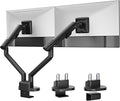 monTEK Dual Monitor Stand for 2 Screens 17 to 35 Inch, Heavy Duty Monitor Mount Arm, VESA Mount Desk Stand with C-Clamp/Grommet Base, Holds up to 24.3 lbs Per Arm, VESA 75/100mm, MA1010BK-D