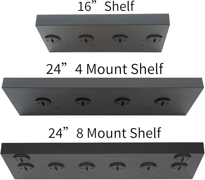 Bendy3D Solutions 24" Tonal Accessory Shelf - (Black, 24" Shelf - 6/8 Mounts)