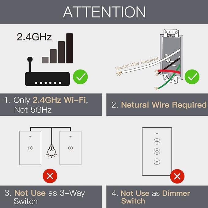 WiFi Smart Wall Light Switch Glass Touch Panel Wireless Remote Control by Mobile APP Anywhere Compatible with Alexa,Timing Function No Hub Required (Wall Switch 1 Gang).