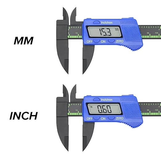 Electronic Digital Caliper, Plastic Vernier Caliper, Caliper Measuring Tool with Inch/Millimeter Conversion, Extra Large LCD Screen, 0-6 Inch/0-150 mm, Auto Off Featured Micrometer Ruler