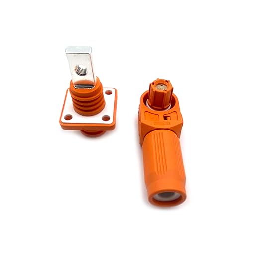 300A 1500V Battery Energy Storage Connector, 70-95mm² High Current Connectors Quick Plug Terminal Orange Right Angle Plug and Socket IP67 Waterproof Power Adapter Threaded Wiring
