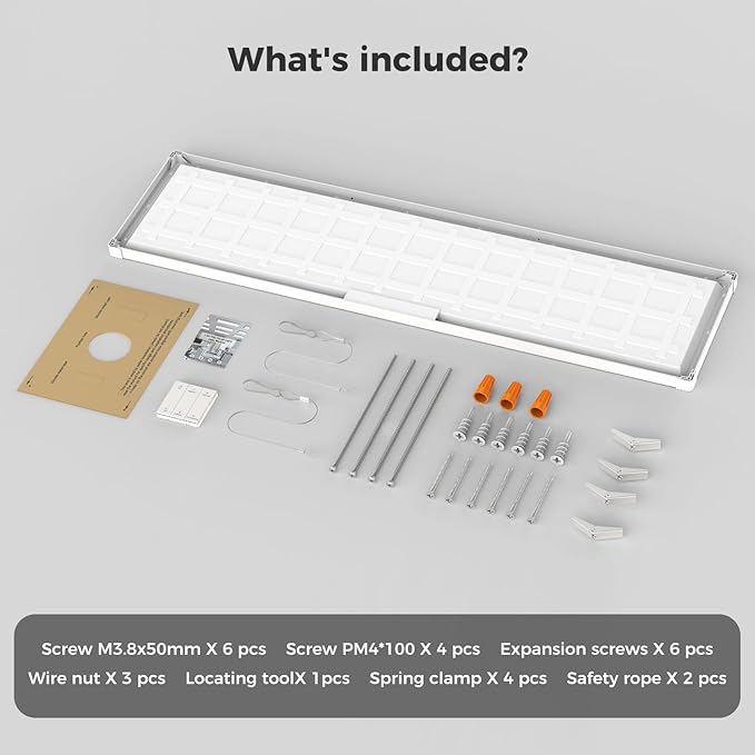 AIKVSXER 24 Pack 1x4 FT LED Flat Panel Light Surface Mount, with Wireless Switch & App Control, Night Mode, 50W 5500LM, 3000K/4000K/6500K, Ultra-Thin LED Light for Office Home,120-277V - White
