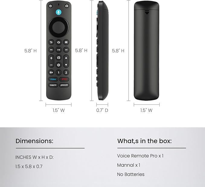 IDGPUW Replacement Remote Control for Fire Smart TV, Backlit Buttons, Remote Finder, Compatible with Insignia, Toshiba, Amazon Fire Smart TVs