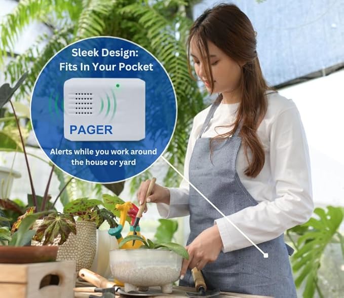 Smart Caregiver Pager Upgrade for Bed, Chair, and Floor Alarms - Converts to Wireless Alerts so There's No Noise in The Room - Ideal for Elderly and Dementia Patient Safety