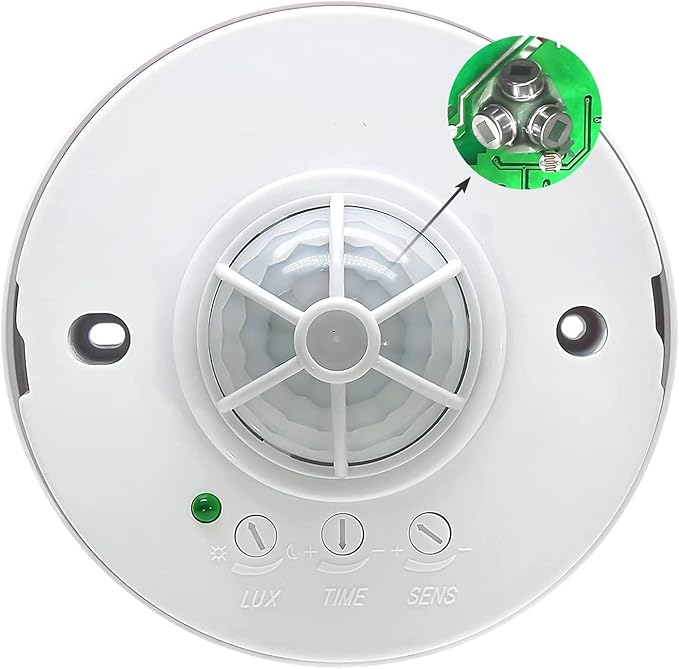 Sensky 360 Degree Ceiling Occupancy Sensor PIR Motion Sensor Switch with 3 detectors,10-40ft High Sensitive Ceiling Motion Sensor Light Switch(110V-240VAC)