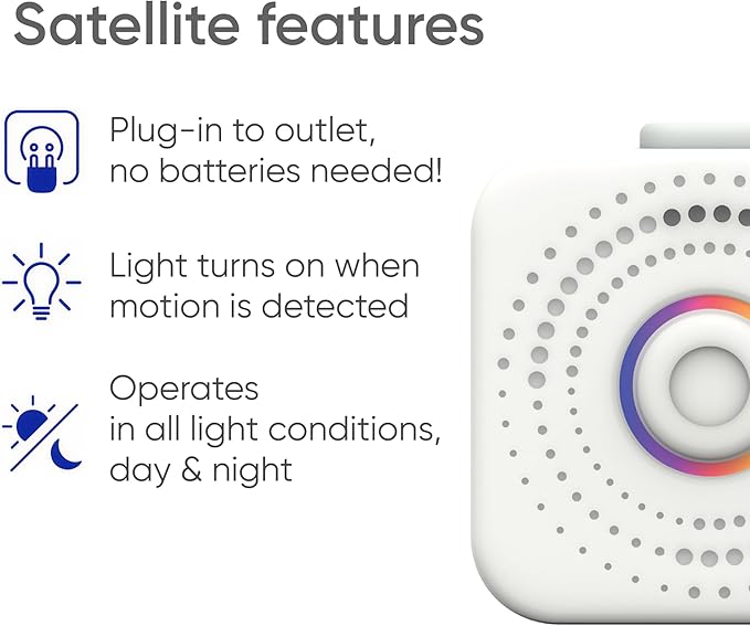 Nomo Smart Care Satellite - Eliminate Dead Zones & Boost Signal - Motion & Light Detector - Works w/Nomo Smart Care System - 1 Pack