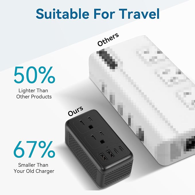 Upgraded 2000W 220V to 110V Voltage Converter US to Europe Travel Adapter for Hair Dryers with Fast Charging International Travel Adapter