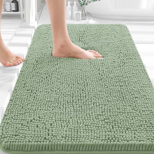 OLANLY Bathroom Rugs 35x24, Extra Soft Absorbent Chenille Bath Rugs by OLANLY