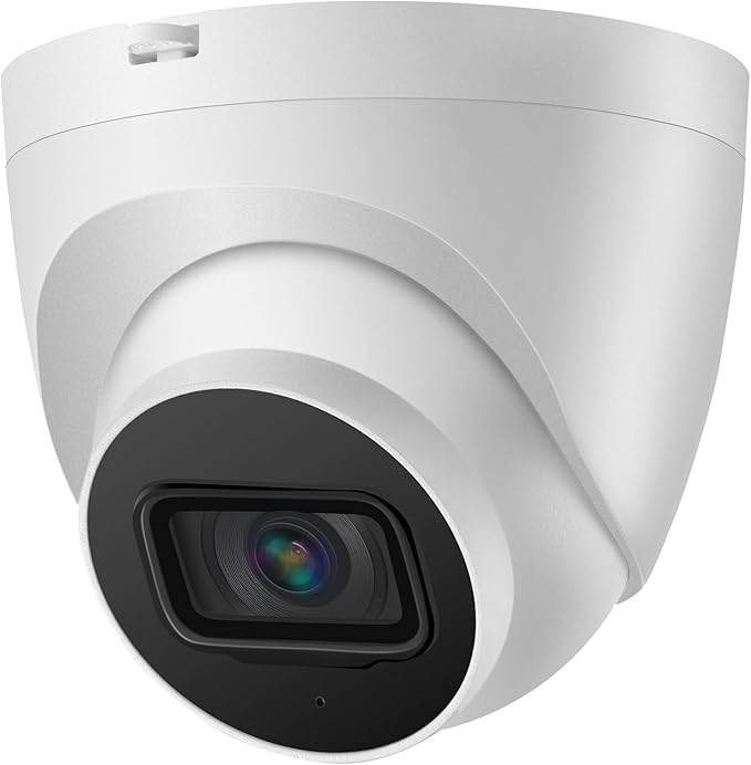 OHBET DahuaSecurity 4K 8MP PoE IP Dome Camera – Outdoor AI Security Turret Camera with Human & Vehicle Detection, 98ft IR Night Vision, IP67, Built-in Mic, Smart Surveillance for Home