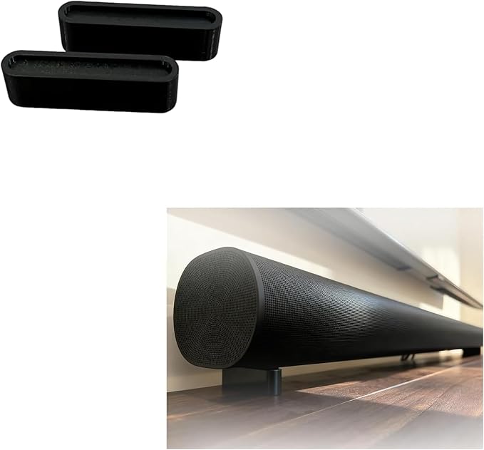 Compatible with Sonos Arc Soundbar Riser Feet Stand Set | Elevate 1″–3″ for Better Sound & Under-Cabinet Clearance | Anti-Vibration Soundbar Lift Kit | Tool-Free Installation (Black, 10mm)