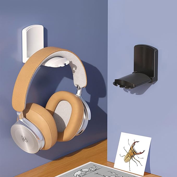 SIROLISA 2-Pack Headphone Stand, Sticky Adhesive Headset Hanger for Universal Gaming Headset Airpods Max Sony Bose Beats(White)